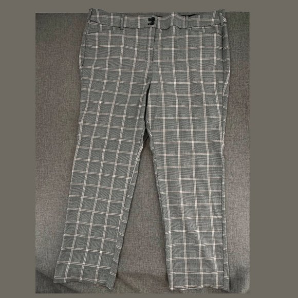 Lane Bryant Plaid Pants‎ Straight Plus 26 Elastic Stretch Waist - Picture 1 of 15